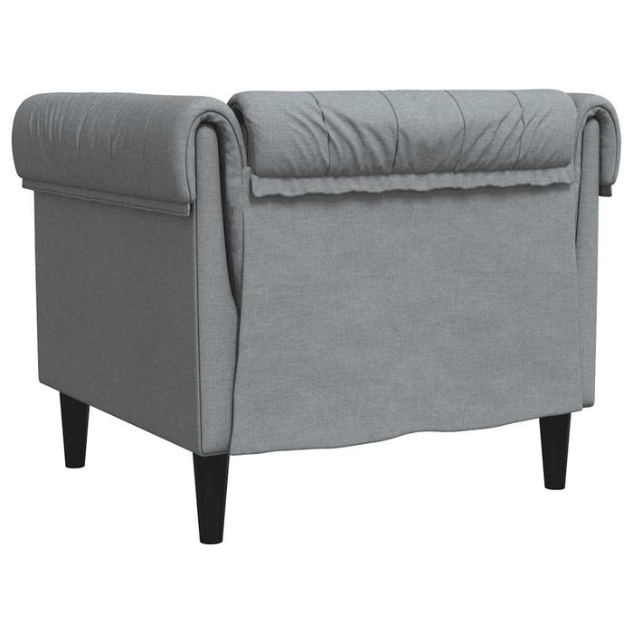 Fotoliu Chesterfield gri deschis, material textil - WALTI WALTI