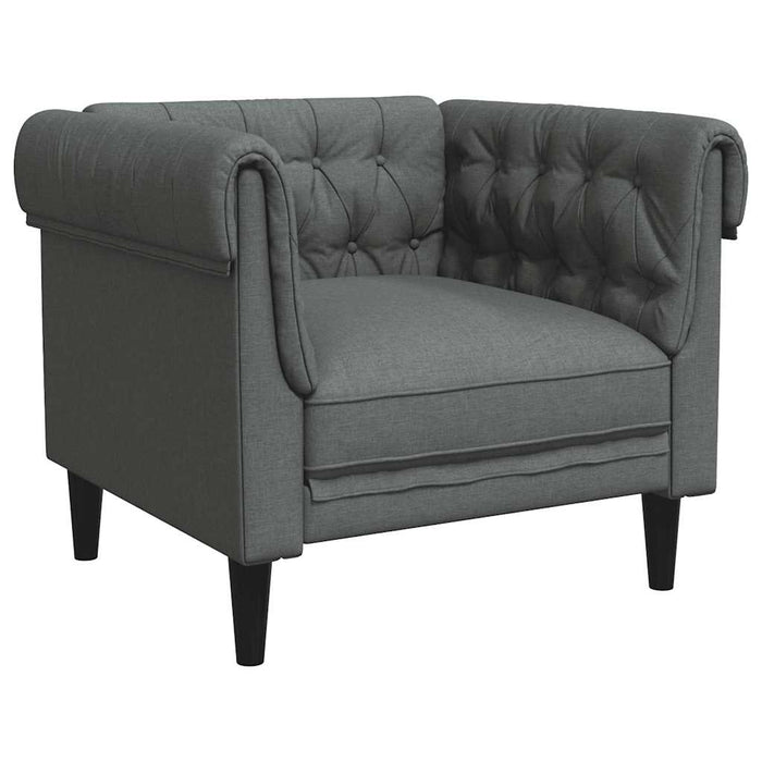 Fotoliu Chesterfield gri închis, material textil - WALTI WALTI