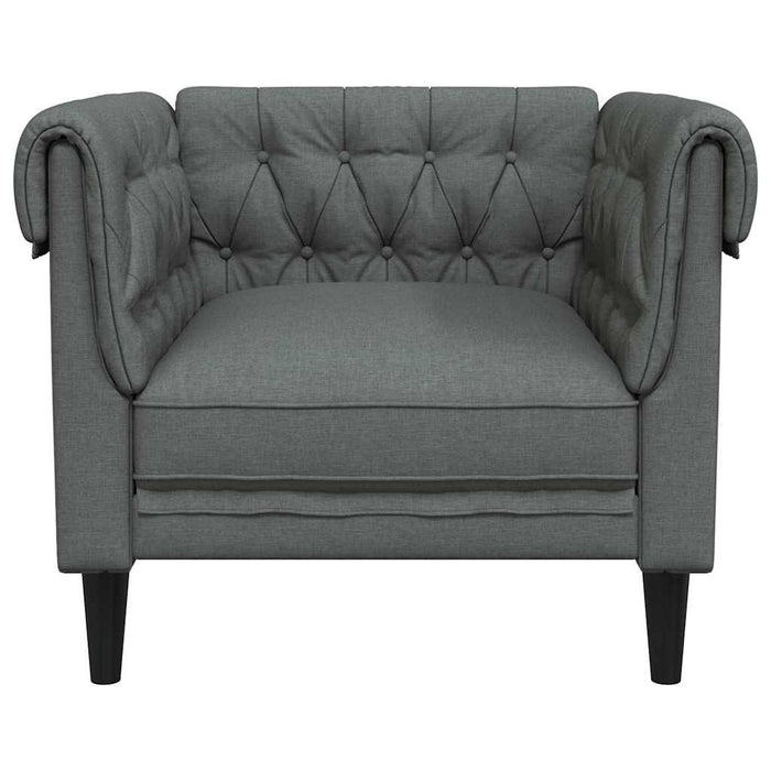 Fotoliu Chesterfield gri închis, material textil - WALTI WALTI