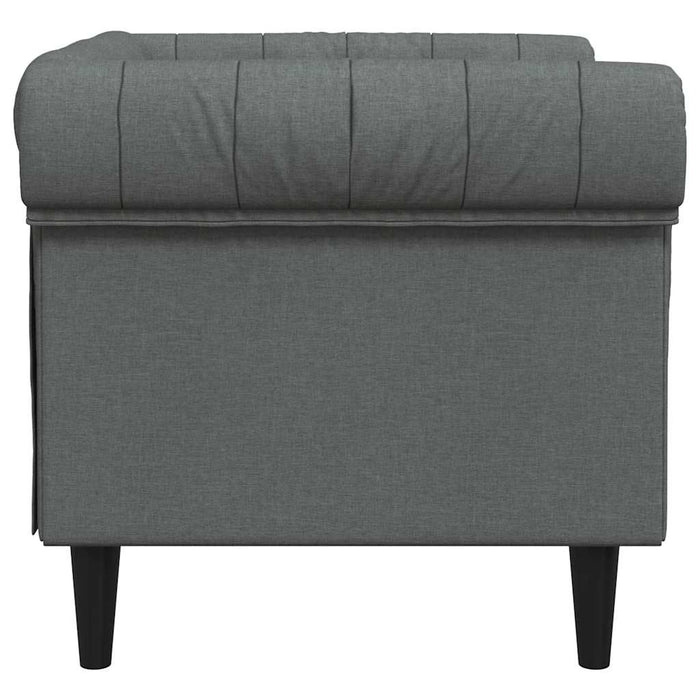 Fotoliu Chesterfield gri închis, material textil - WALTI WALTI