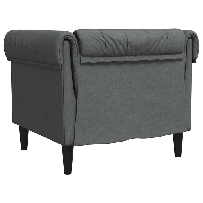 Fotoliu Chesterfield gri închis, material textil - WALTI WALTI