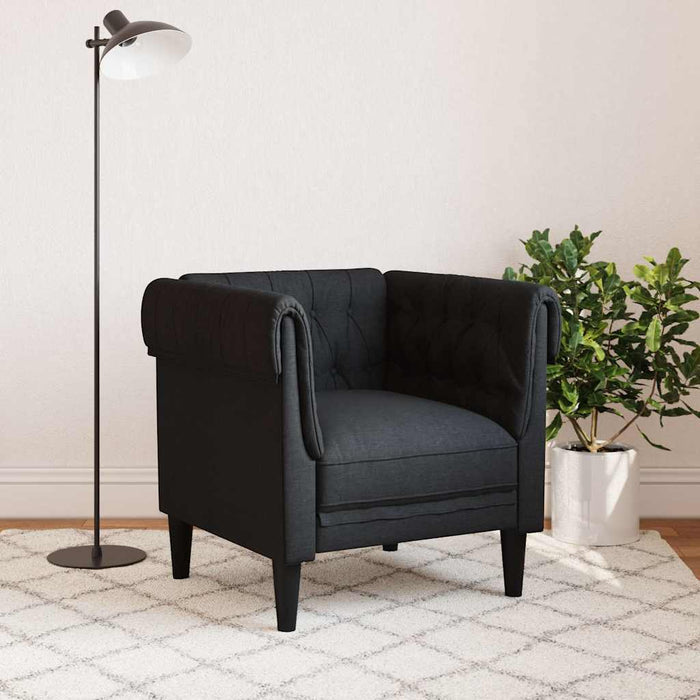 Fotoliu Chesterfield, negru, material textil - WALTI WALTI