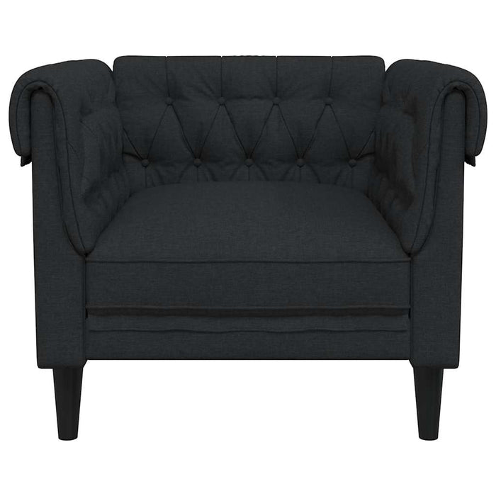 Fotoliu Chesterfield, negru, material textil - WALTI WALTI