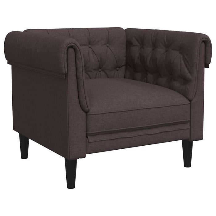 Fotoliu Chesterfield maro închis, material textil WALTI