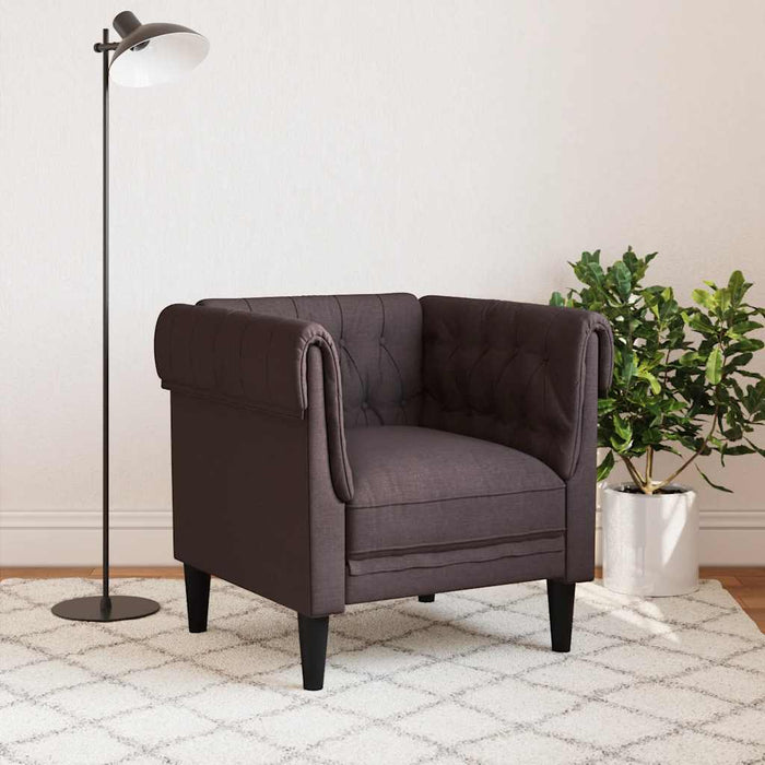 Fotoliu Chesterfield maro închis, material textil WALTI