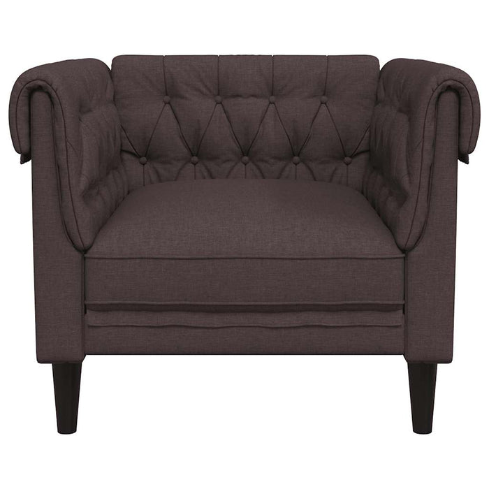 Fotoliu Chesterfield maro închis, material textil WALTI