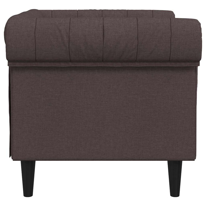 Fotoliu Chesterfield maro închis, material textil WALTI