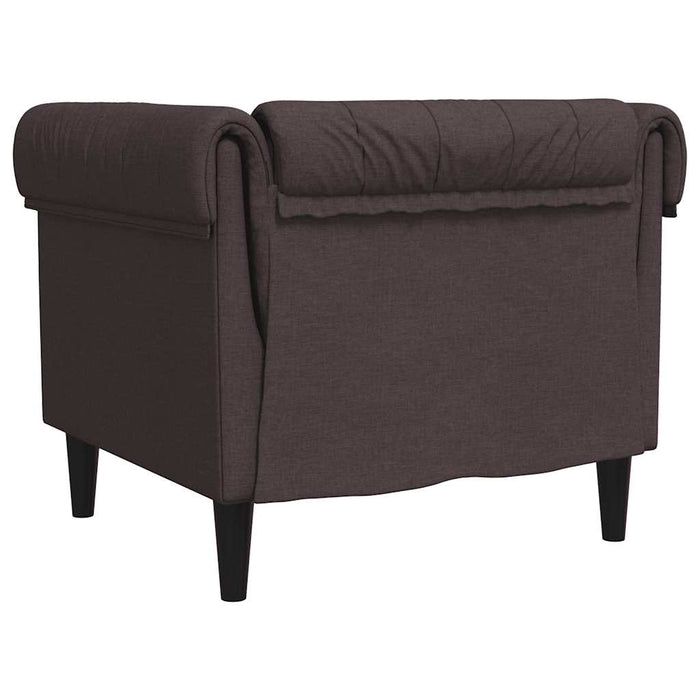 Fotoliu Chesterfield maro închis, material textil WALTI
