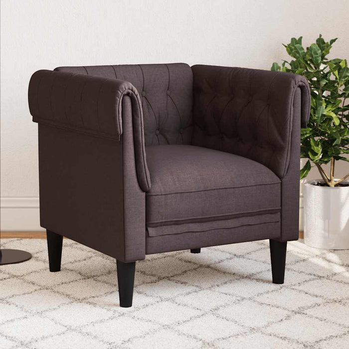 Fotoliu Chesterfield maro închis, material textil WALTI