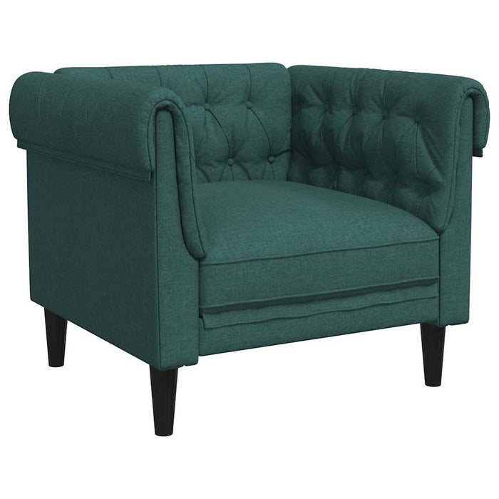 Fotoliu Chesterfield verde închis, material textil - WALTI WALTI