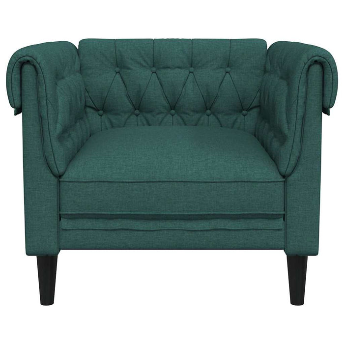 Fotoliu Chesterfield verde închis, material textil - WALTI WALTI
