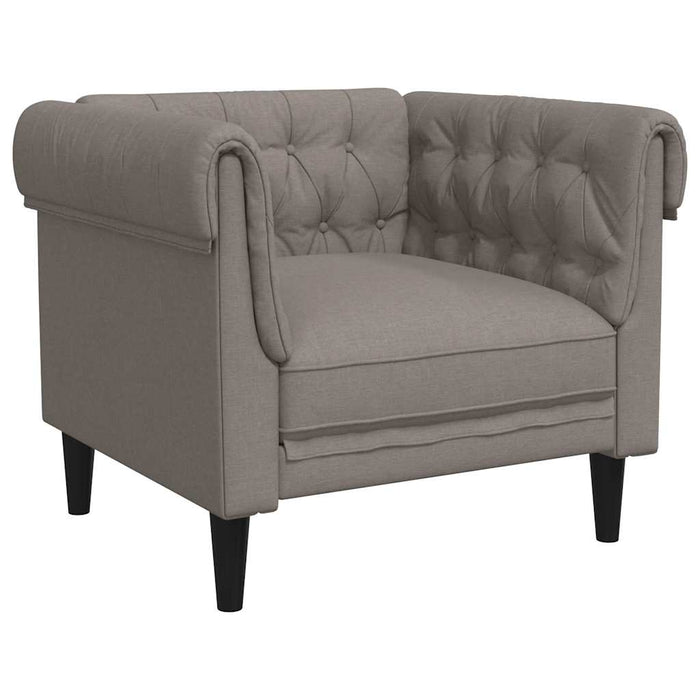 Fotoliu Chesterfield, gri taupe, material textil - WALTI WALTI