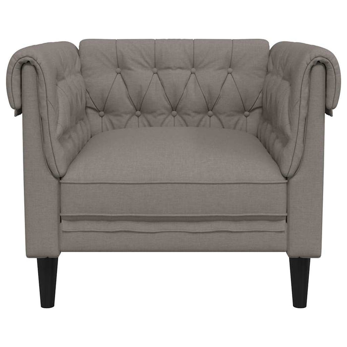 Fotoliu Chesterfield, gri taupe, material textil - WALTI WALTI