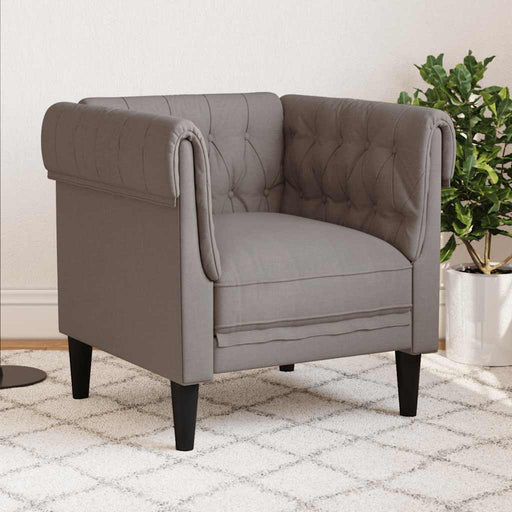 Fotoliu Chesterfield, gri taupe, material textil - WALTI WALTI