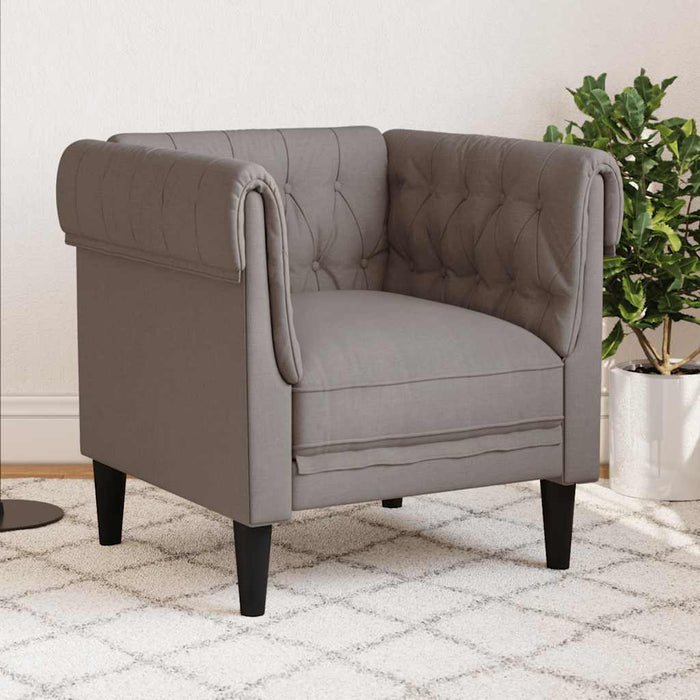 Fotoliu Chesterfield, gri taupe, material textil - WALTI WALTI