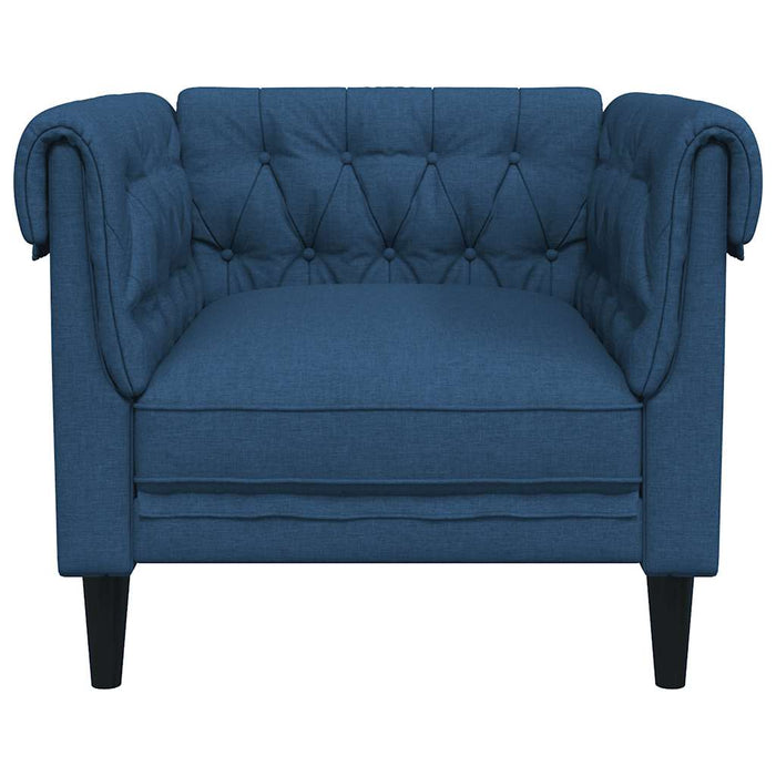 Fotoliu Chesterfield, albastru, material textil - WALTI WALTI