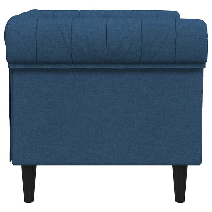 Fotoliu Chesterfield, albastru, material textil - WALTI WALTI