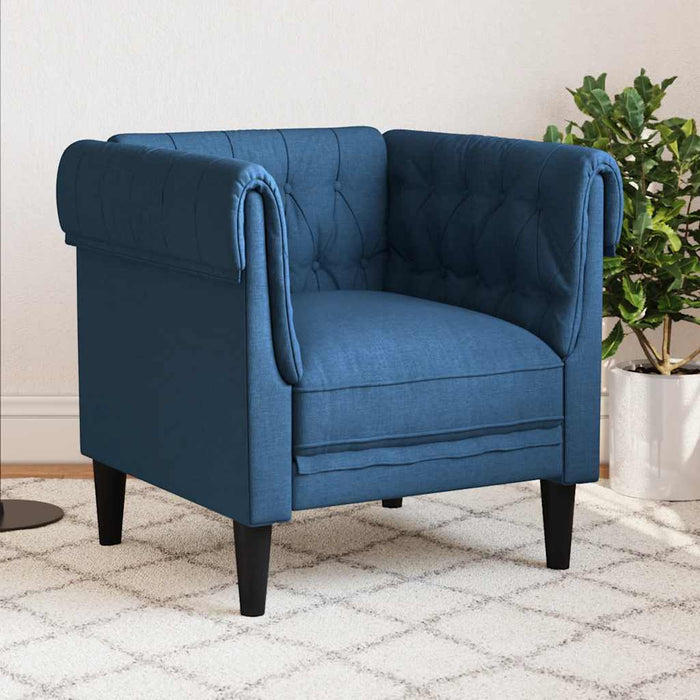 Fotoliu Chesterfield, albastru, material textil - WALTI WALTI