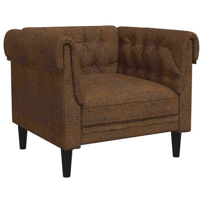 Fotoliu Chesterfield, maro, material textil - WALTI WALTI