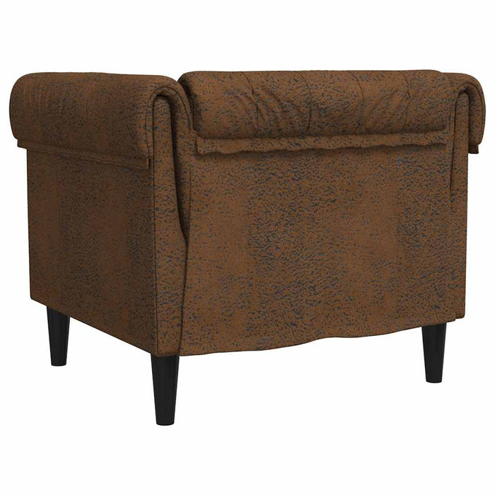 Fotoliu Chesterfield, maro, material textil - WALTI WALTI