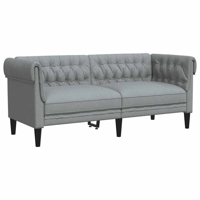 Canapea Chesterfield cu 2 locuri, gri deschis, material textil - WALTI WALTI