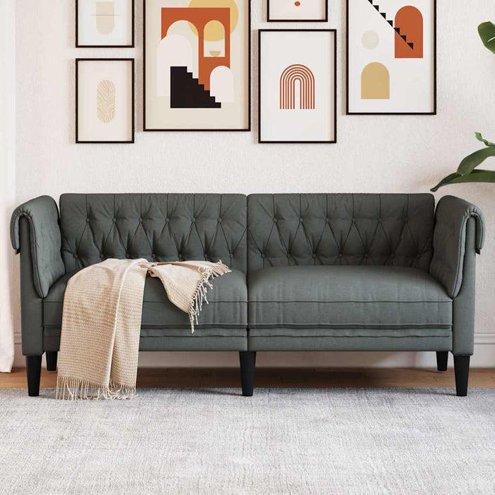 Canapea Chesterfield cu 2 locuri, gri închis, material textil - WALTI WALTI