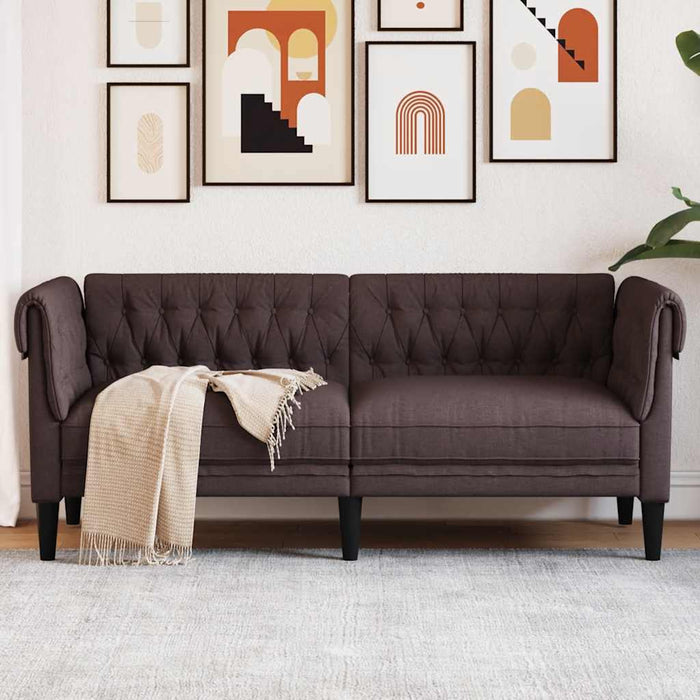 Canapea Chesterfield cu 2 locuri, maro închis, material textil - WALTI WALTI