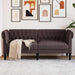 Canapea Chesterfield cu 2 locuri, maro închis, material textil - WALTI WALTI