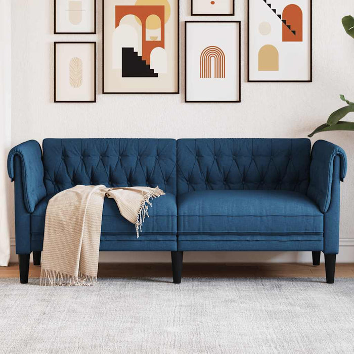 Canapea Chesterfield cu 2 locuri, albastru, material textil - WALTI WALTI