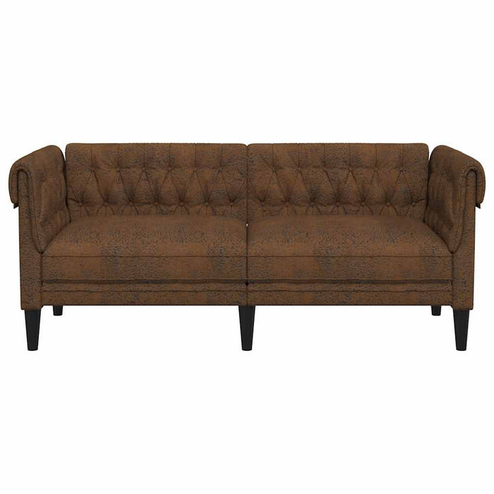 Canapea Chesterfield cu 2 locuri, maro, material textil WALTI