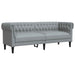 Canapea Chesterfield cu 3 locuri, gri deschis, material textil - WALTI WALTI