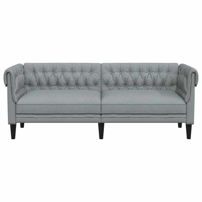 Canapea Chesterfield cu 3 locuri, gri deschis, material textil - WALTI WALTI