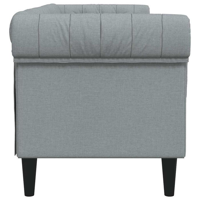 Canapea Chesterfield cu 3 locuri, gri deschis, material textil - WALTI WALTI