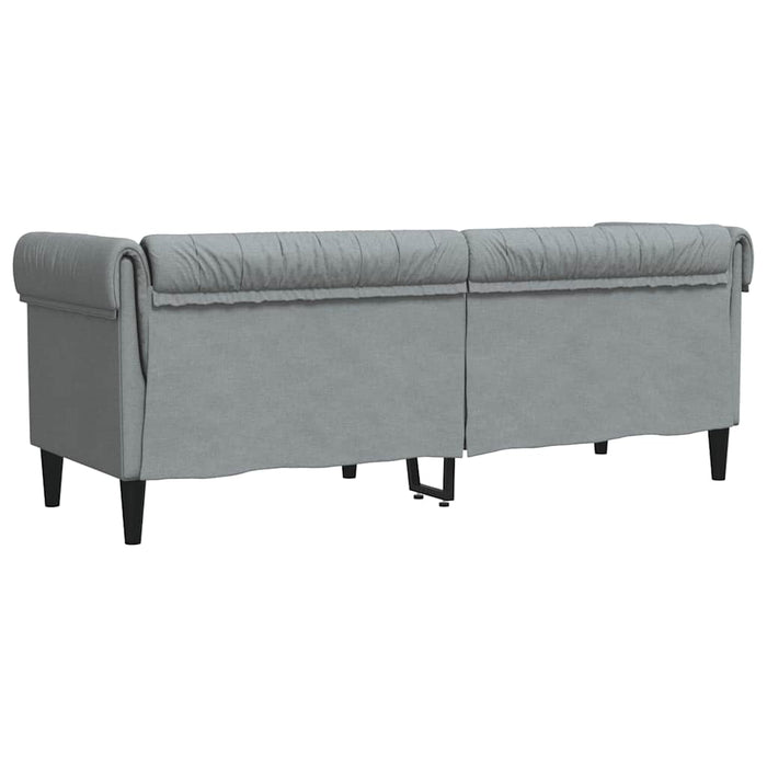 Canapea Chesterfield cu 3 locuri, gri deschis, material textil - WALTI WALTI