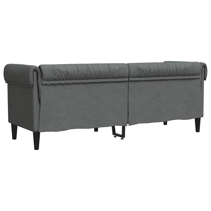 Canapea Chesterfield cu 3 locuri, gri închis, material textil - WALTI WALTI