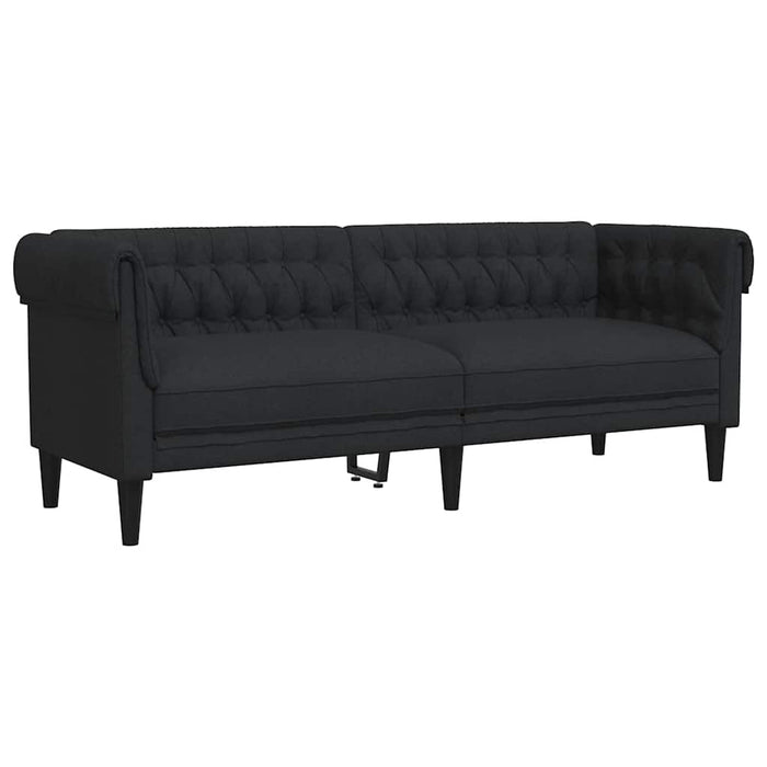 Canapea Chesterfield cu 3 locuri, negru, material textil - WALTI WALTI