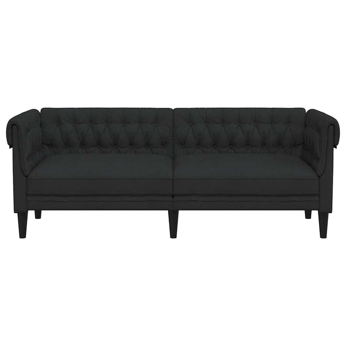 Canapea Chesterfield cu 3 locuri, negru, material textil - WALTI WALTI
