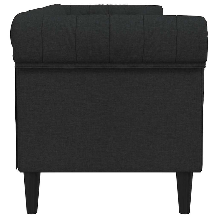 Canapea Chesterfield cu 3 locuri, negru, material textil - WALTI WALTI