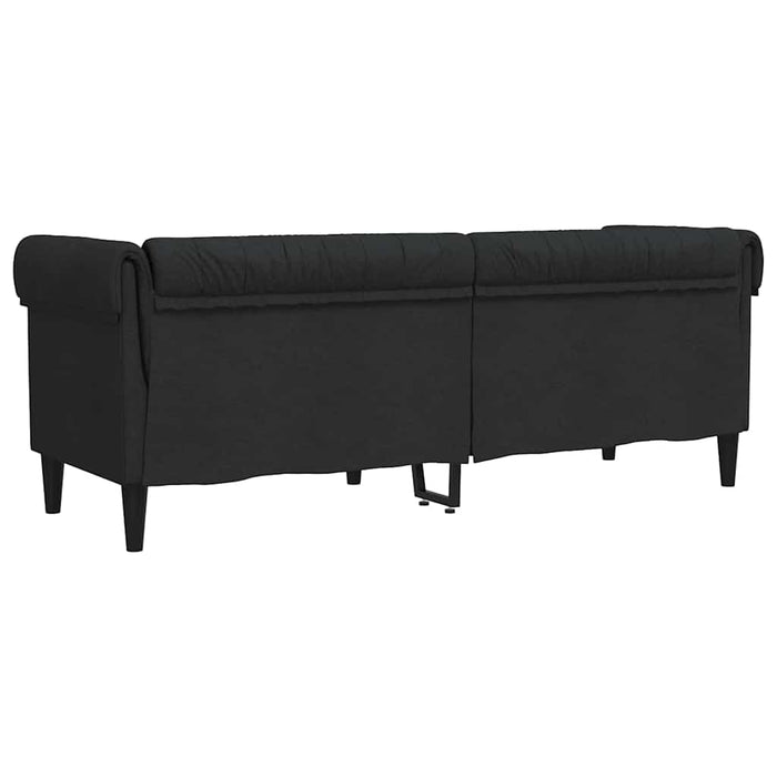 Canapea Chesterfield cu 3 locuri, negru, material textil - WALTI WALTI