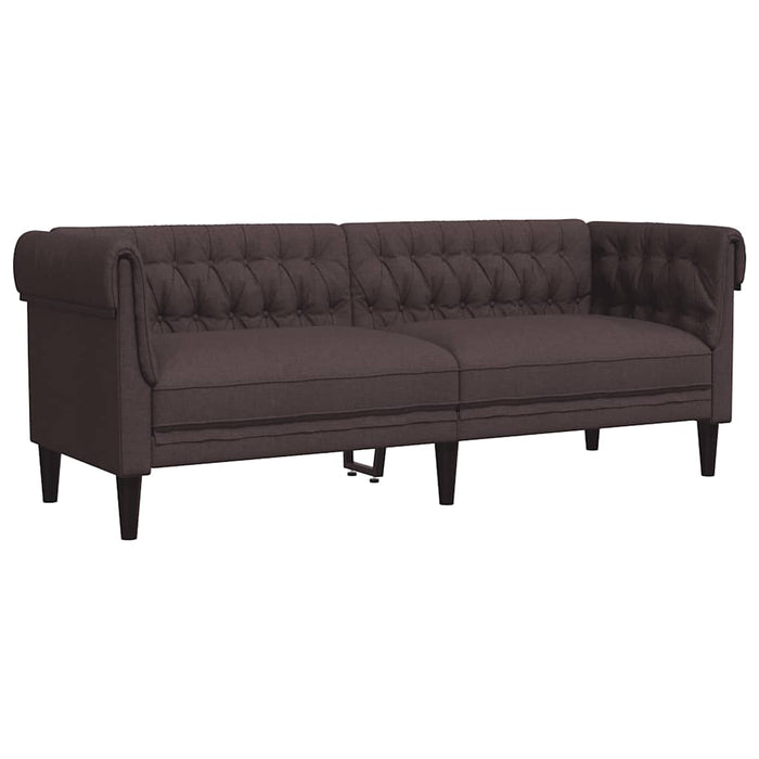 Canapea Chesterfield cu 3 locuri, maro închis, material textil - WALTI WALTI