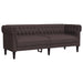 Canapea Chesterfield cu 3 locuri, maro închis, material textil - WALTI WALTI