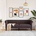 Canapea Chesterfield cu 3 locuri, maro închis, material textil - WALTI WALTI