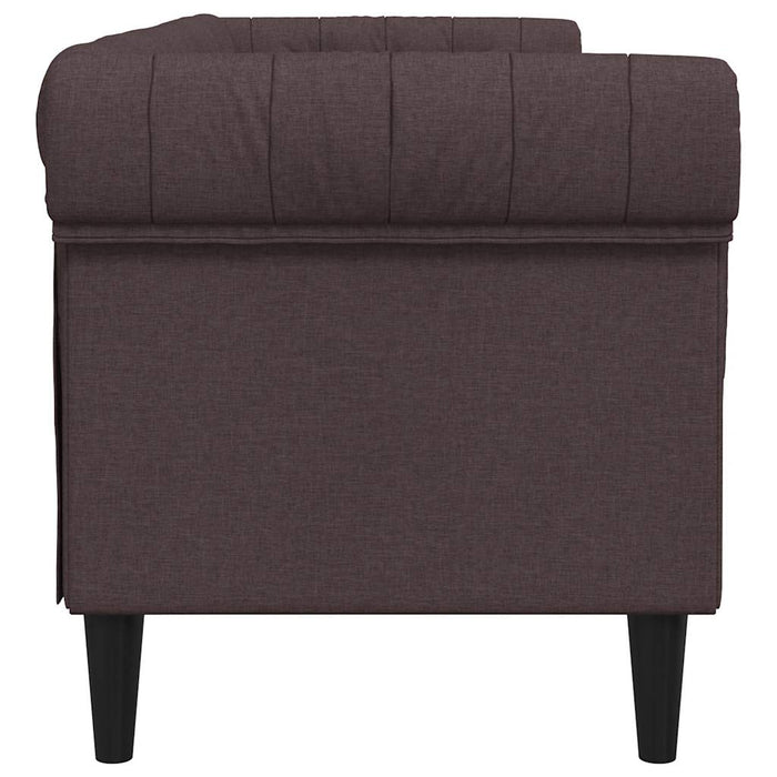 Canapea Chesterfield cu 3 locuri, maro închis, material textil - WALTI WALTI