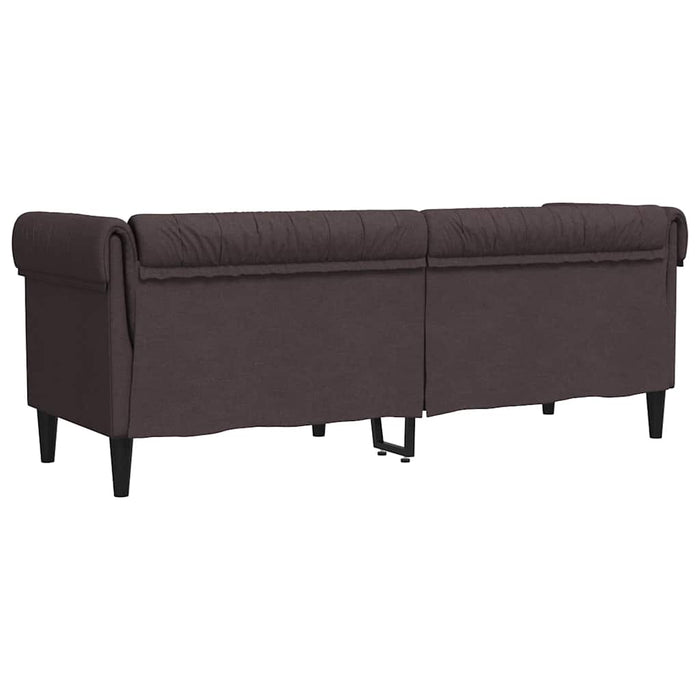 Canapea Chesterfield cu 3 locuri, maro închis, material textil - WALTI WALTI