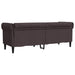 Canapea Chesterfield cu 3 locuri, maro închis, material textil - WALTI WALTI