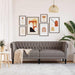 Canapea Chesterfield cu 3 locuri, gri taupe, material textil - WALTI WALTI