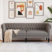 Canapea Chesterfield cu 3 locuri, gri taupe, material textil - WALTI WALTI
