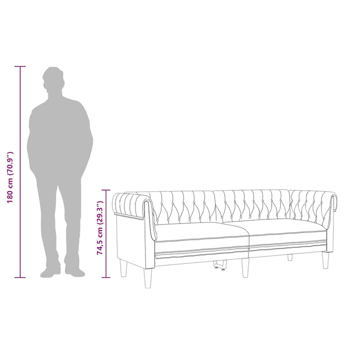 Canapea Chesterfield cu 3 locuri, in - WALTI WALTI