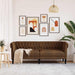 Canapea Chesterfield cu 3 locuri, maro, material textil - WALTI WALTI