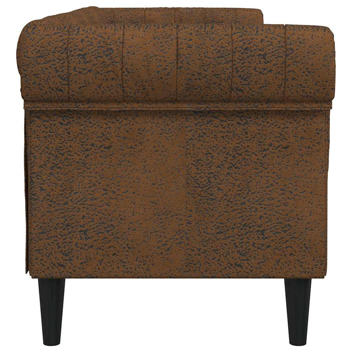 Canapea Chesterfield cu 3 locuri, maro, material textil - WALTI WALTI